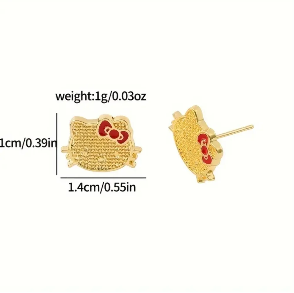 18k Gold Plated Sanrio Hello Kitty Stud Earrings